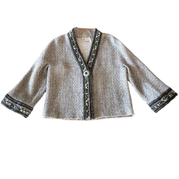 Alberto Makali Wool Blend Grey Crop Jacket size Medium - Picture 1 of 9